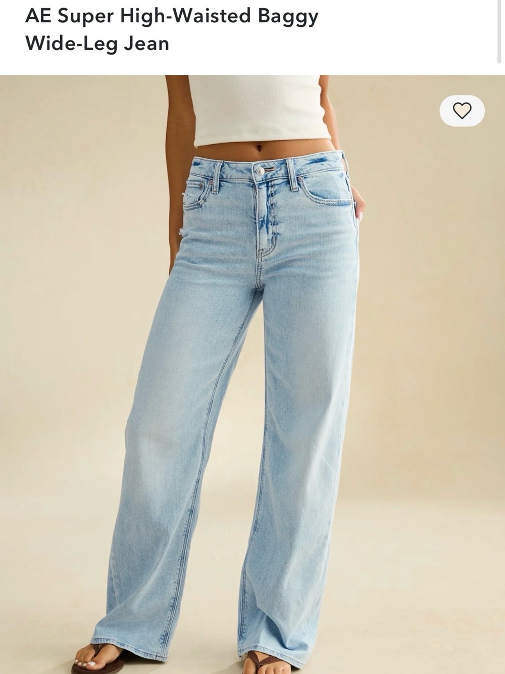 American Eagle Outfitters Light Blue High-Rise Baggy Wide-Leg Jeans